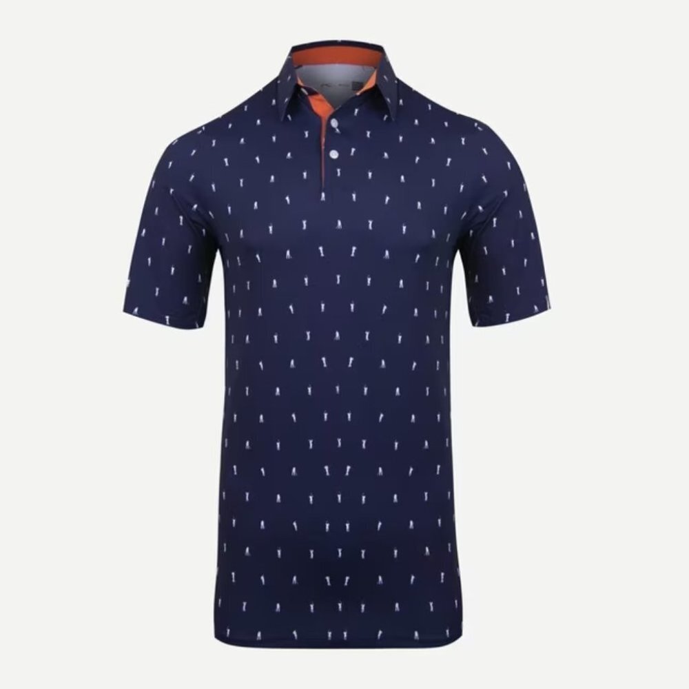KJUS Navy  Men's Golfer Polo in Atlanta Blue/White size 48 S